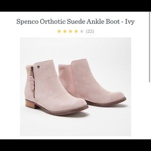 Spenco Orthotic booties/ankle boots in Blush.